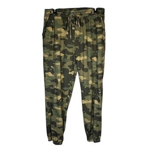 Versona Women's Camo Elastic Waist Joggers Workout Gym XL Waist 34"